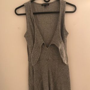 Grey cotton knit romper